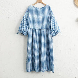 Modestly Yours, Canada dresses blue / Fits S-XL / Cotton Vintage Plaid Cotton Dress
