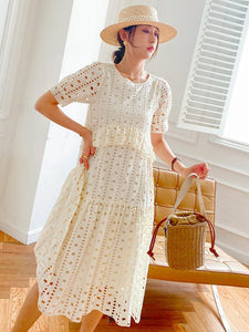 Modestly Yours, Canada Embroidered Dress, Apricot