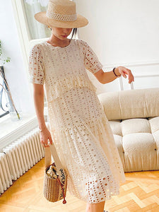 Modestly Yours, Canada Embroidered Dress, Apricot