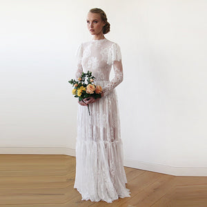Woodland Vintage Lace Wedding Dress-0