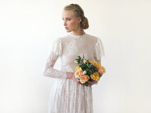 Woodland Vintage Lace Wedding Dress-3