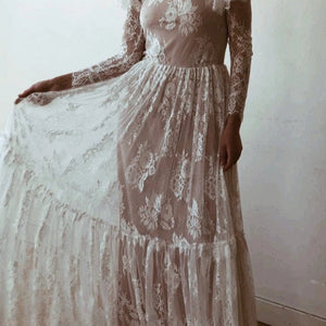 Woodland Vintage Lace Wedding Dress-9