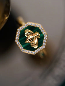 Modestly Yours Fine Single Ring Little Green Bee Ring