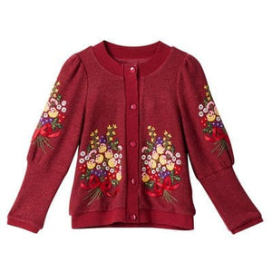 Modestly Yours, Canada Burgundy / S Floral Cardigan