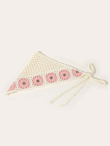 Avigail Designs (TM) Flower Decor Knit Kerchief