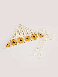 Flower Decor Knit Kerchief - Modestly Yours