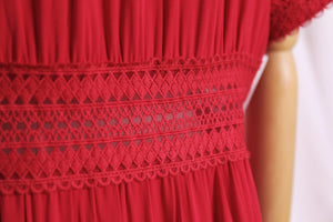 French Eyelet Cotton Maxi Dress, Red – Modestly Yours
