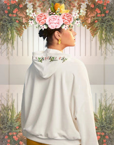 Frida Kahlo Floral Drawstring Hoodie - 50% off!! - Modestly Yours