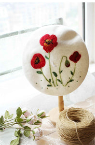 Modestly Yours Hat Adult 58 cm Poppy Handmade Felt Beret