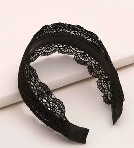 Modestly Yours, Canada Lace Wide Headband, Black