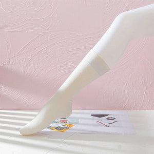 Linen Women Socks Solid Simple Brethable Deodorant White Socks Long Christmas Gift - Modestly Yours