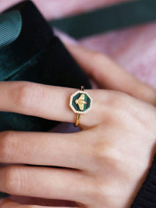 Little Green Bee Ring - Modestly Yours