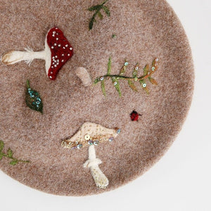 Mushroom Fauna Handmade Beret - Modestly Yours