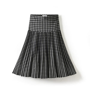 Modestly Yours skirt black plaid / XS Knitted Knee Length Skirt, S-3XL