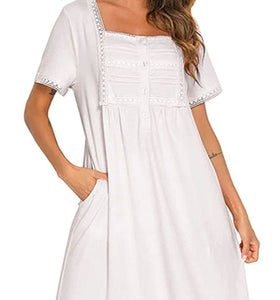 Avigail Designs (TM) Sleepwear Victoria Sweet Embroidered Nightgown, Short Sleeve, S-L