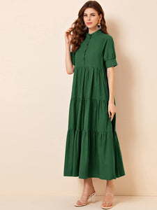 Smock Dress, Pink or Green, S-XL - Modestly Yours