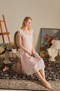 Victorian Layered Nighty, S, M, L, White, Pink, Purple - Modestly Yours