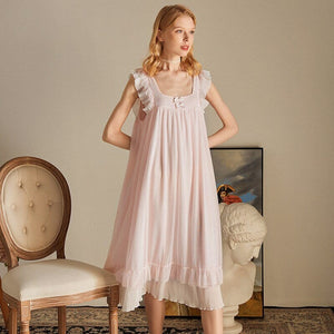 Victorian Layered Nighty, S, M, L, White, Pink, Purple - Modestly Yours