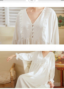Victorian Love, Oversized Sleepwear, Blue or White, S-L - Modestly Yours