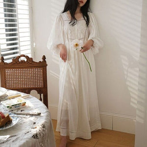 Vintage Embroidered Cotton Nightgown S-L - Modestly Yours