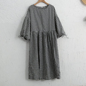 Vintage Plaid Cotton Dress - Modestly Yours