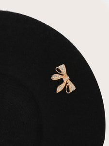 Modestly Yours Women Beret Hats Rhinestone Bow Decor Beret